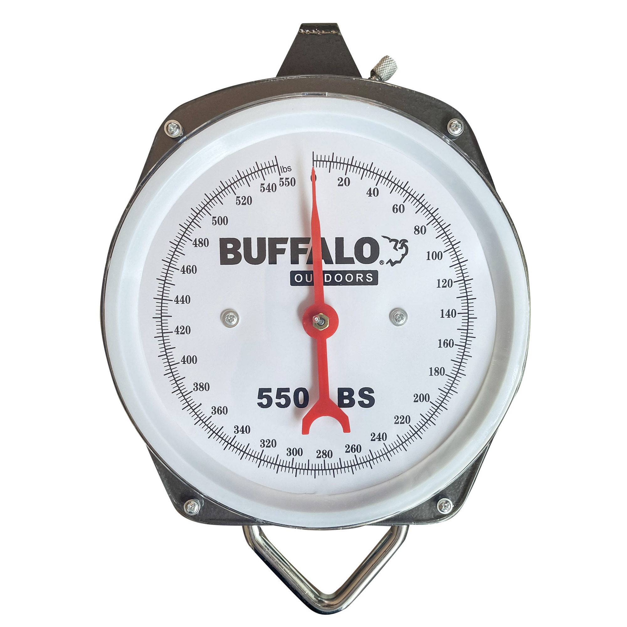 Buffalo Tools Buffalo Outdoor Hanging Scale — 550-Lb. Capacity, Large Dial, Steel Hooks, Model# MS550